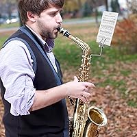 Vista 3 de Soporte de música portátil para saxofón, altura ajustable, diseño plegable, soporte resistente, plateado