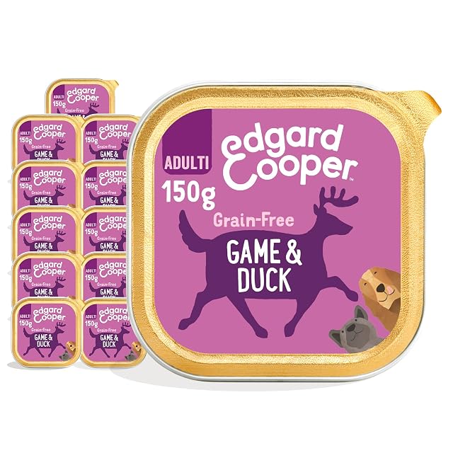 Edgard & Cooper Comida Húmeda para Perros Adultos Paté Perros Natural Sin Cereales Tarrinas 150g x 11 Venado…