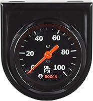 Bosch SP0F000052 Style Line 2-Inch Mechanical Oil Pressure Gauge 0-100 PSI Black Dial Black Bezel
