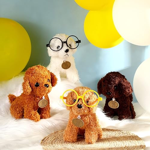 Miniatura 5 de Civaner 4 piezas de lindo animal de peluche para perro, cachorro de peluche de 7 pulgadas para niños y niñas, decoraciones de fiesta, regalos de