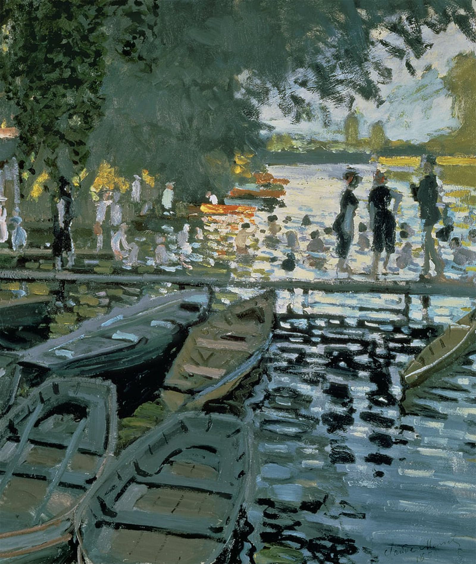 SERENDIPITP Retro Picture Poster Wall Art Pictures Painting Bathers At La Grenouillere by Claude Monet Wall Art Canvas Print for Wall Decor 60x90cm