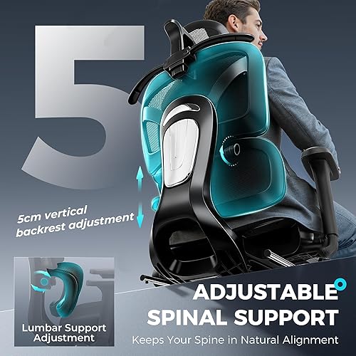 Miniatura 6 de Silla de oficina ergonómica con reposapiés, silla de escritorio grande y alta, silla de computadora con respaldo alto con brazos 3D y soporte