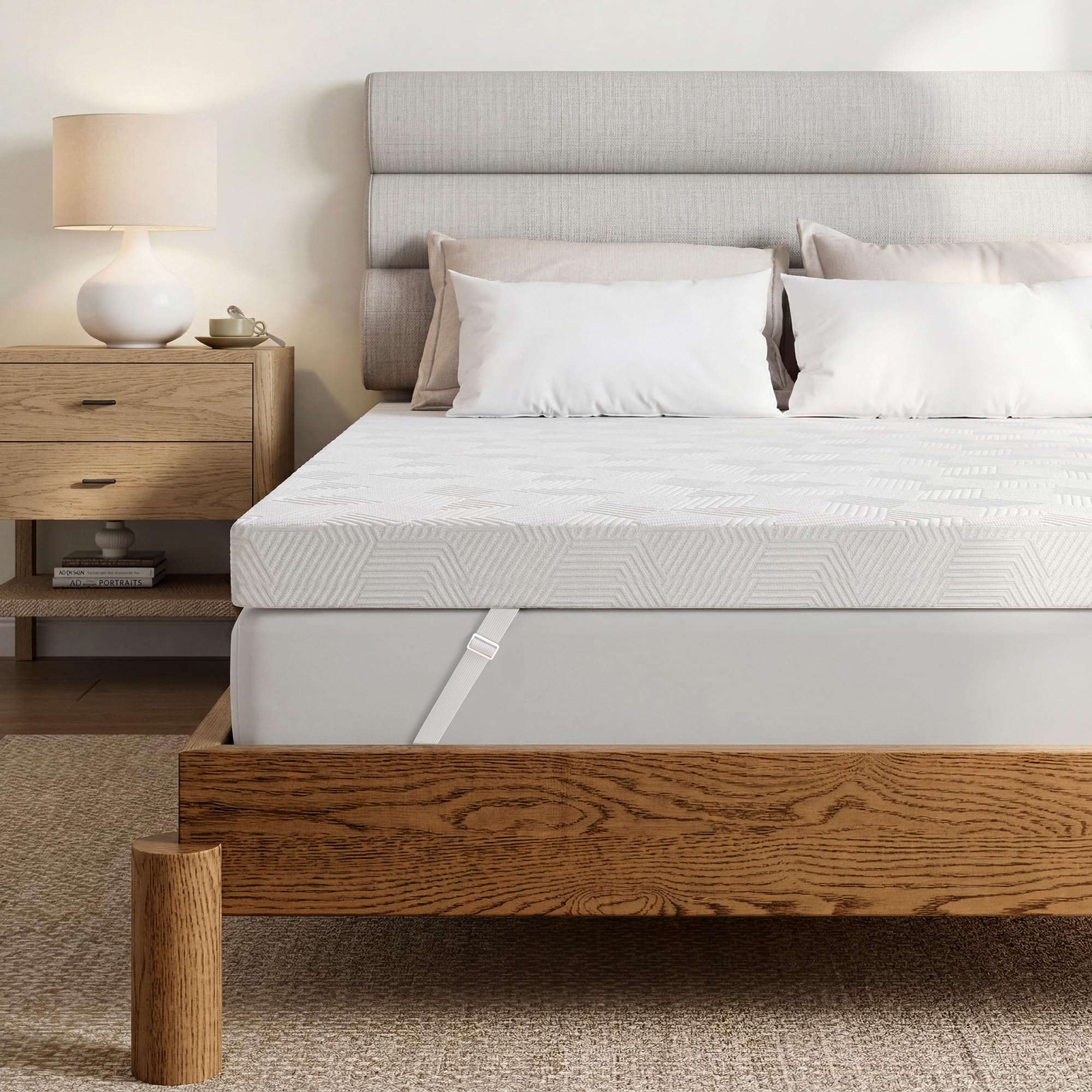 Surmatelas en Mousse à Mémoire de Forme et en Gel Refroidissant 160x200cm Matelas avec Housse Amovible - Épaisseur de 7.5cm