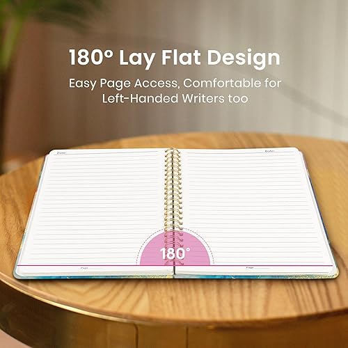 Miniatura 4 de Taja Spiral Lined Journal for Women, Notebook for Work with Pretty Cover, 140 College Ruled Pages, Hardcover Notebook for Journaling, Note Taking