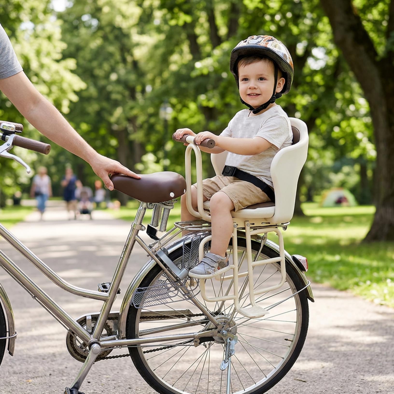 Siège de vélo pour Tout-Petit, siège de vélo arrière pour Enfant avec Harnais sécurité et Garde-Corps rembourré, Convient à la Plupart des vélos, âgés 6 Mois à 6 Ans, bébé