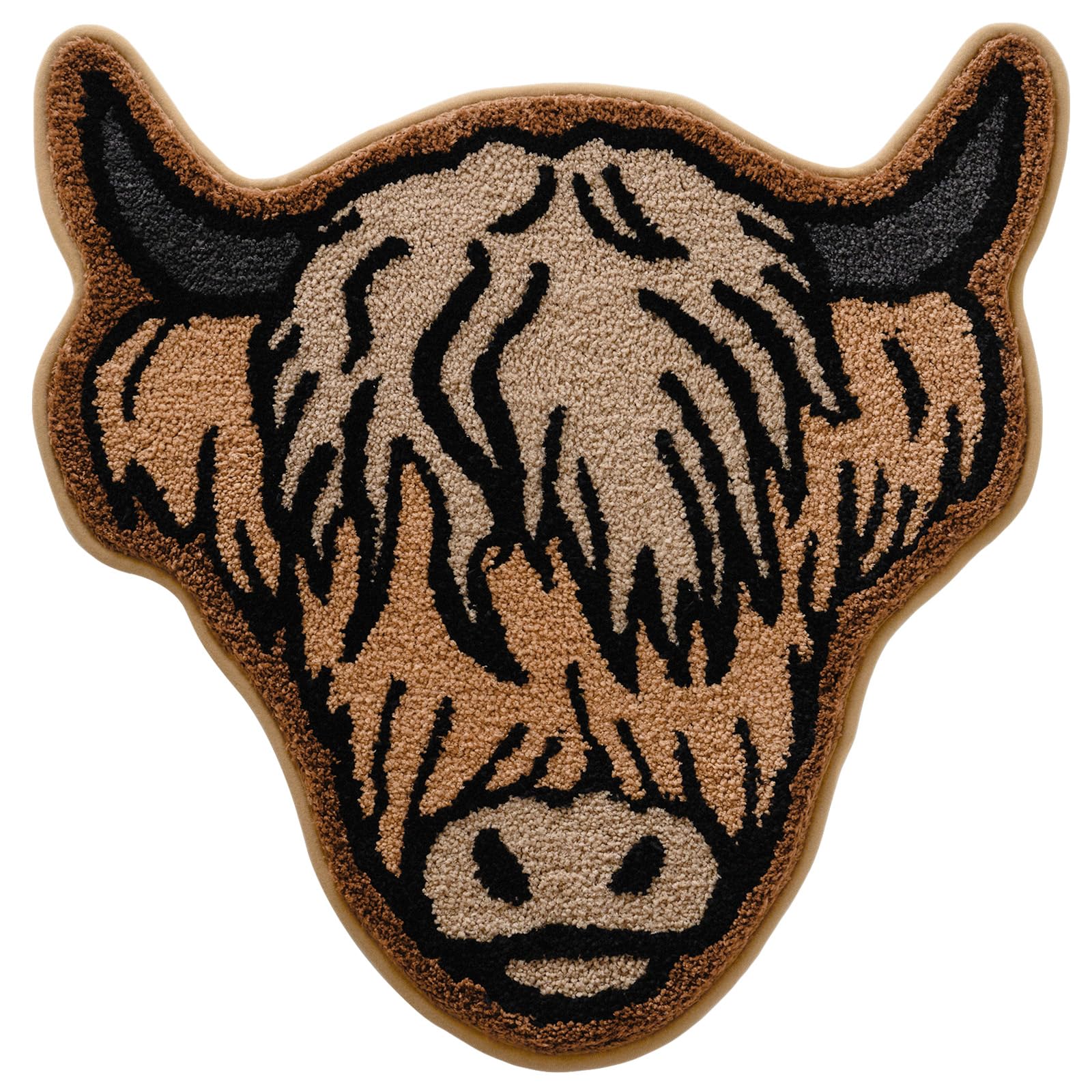 Highland Cow Bathroom Rug 27x27 Inch Farmhouse Soft and Absorbent Tufted Bath Mat Non Slip Washable Western Bathroom