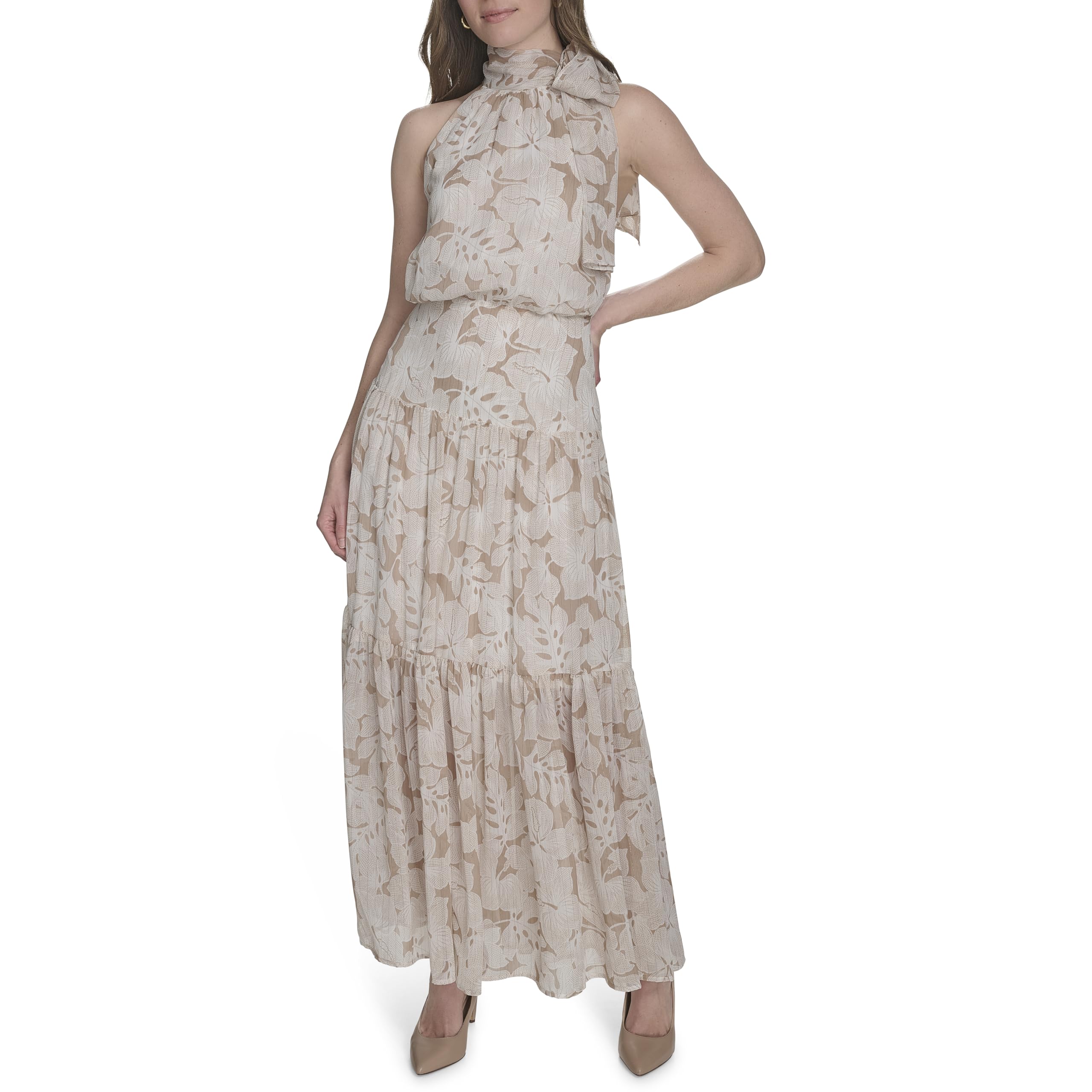 Robe longue chic Tommy Hilfiger sans manches pour cérémonie et cocktail d'été - 6