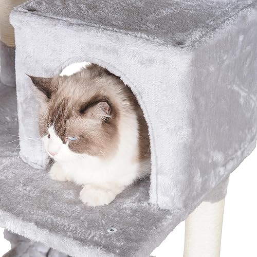 Miniatura 8 de Heybly Árbol para gatos, torre para gatos grandes de 73 pulgadas de alto, 20 libras, resistente para gatos de interior, condominio para gatos