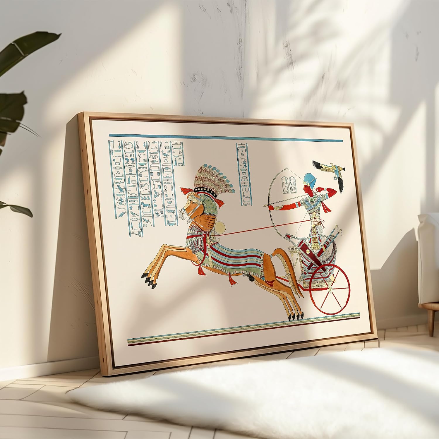 Poster Master Vintage Ramses III Poster - Retro Pharaoh In A Chariot Print - Ancient Egypt Art - Egyptian Art - Gift for Men & Women - Wall Decor for Library, Office or Dorm - 8x10 UNFRAMED Wall Art