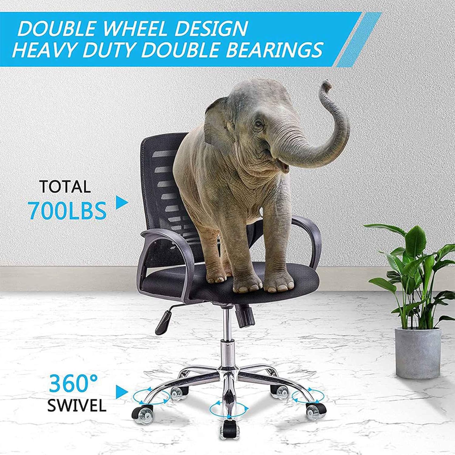 Atoeyal 10個のオフィスチェアキャスターホイール、2インチヘビーデューティーダブルキャスター、ツインボールベアリング交換用コ