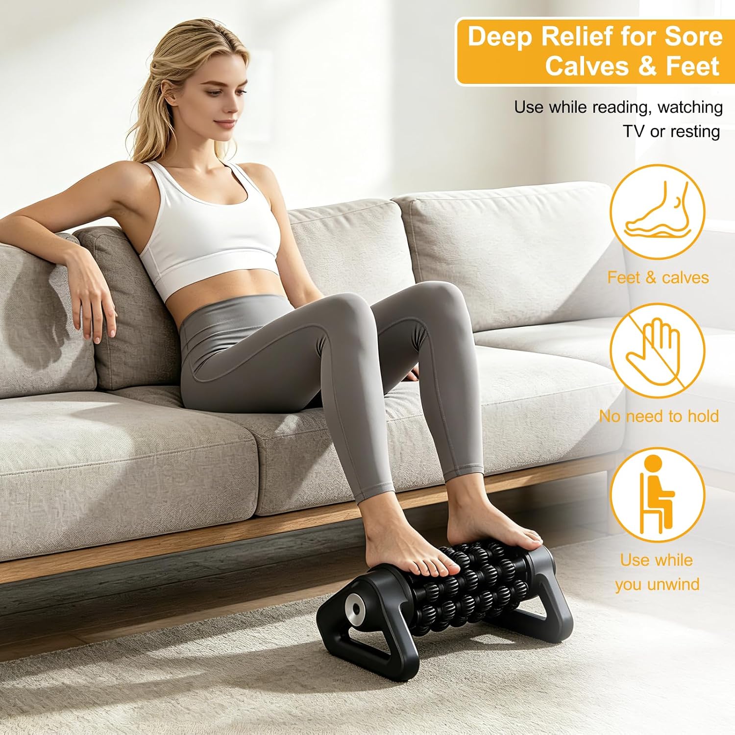 Electric Handheld Deep Rolling Massager, 5 Speed Roller Deep Tissue Percussive Massager for Muscle, Back and Neck, Shoulder and Foot, Black Rechargeable Cordless Massage Roller with Vibration