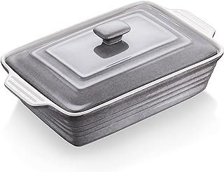 LOVECASA 4.5 Quart Ceramic Casserole Dish with Lid, 9x13 Baking Dish for...
