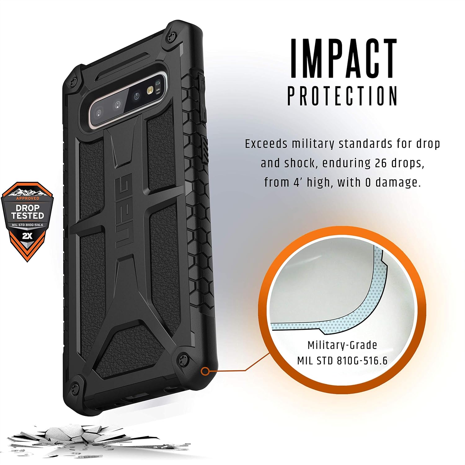 Up To 40% OFF URBAN ARMOR GEAR UAG Designed for Samsung Galaxy S10 Plus [6.4-inch Screen] Monarch [Black] Military Drop Tested Phone Case