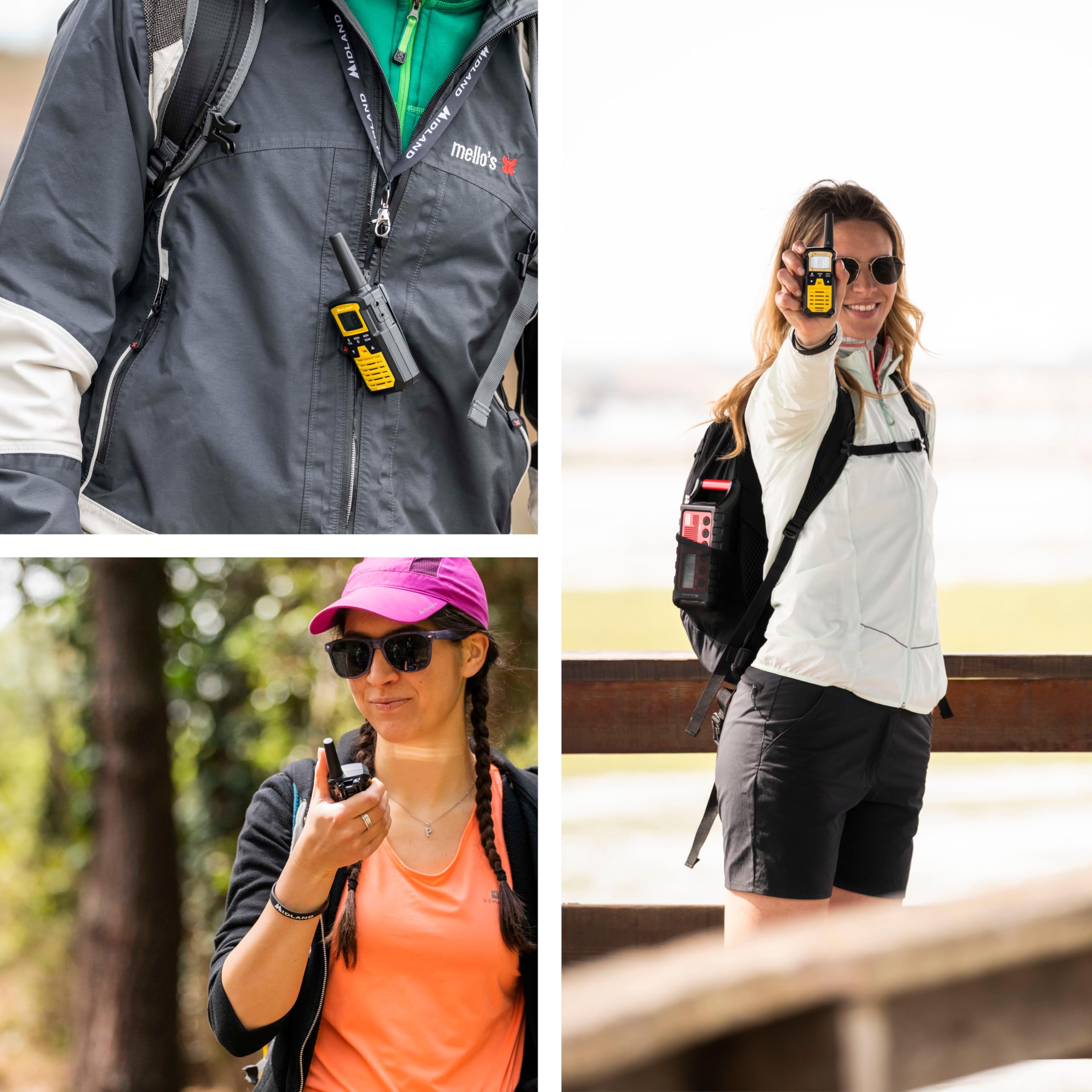 Midland - Walkie Talkie XT50 PRO Doble Hobby & Trabajo, 2 Radioaficionados Profesionales 85 Canales PMR446, Red Radio Montana - 8Km, 12H, Waterproof IPX2, Carga USB, Estuche de Transporte y Accesorios