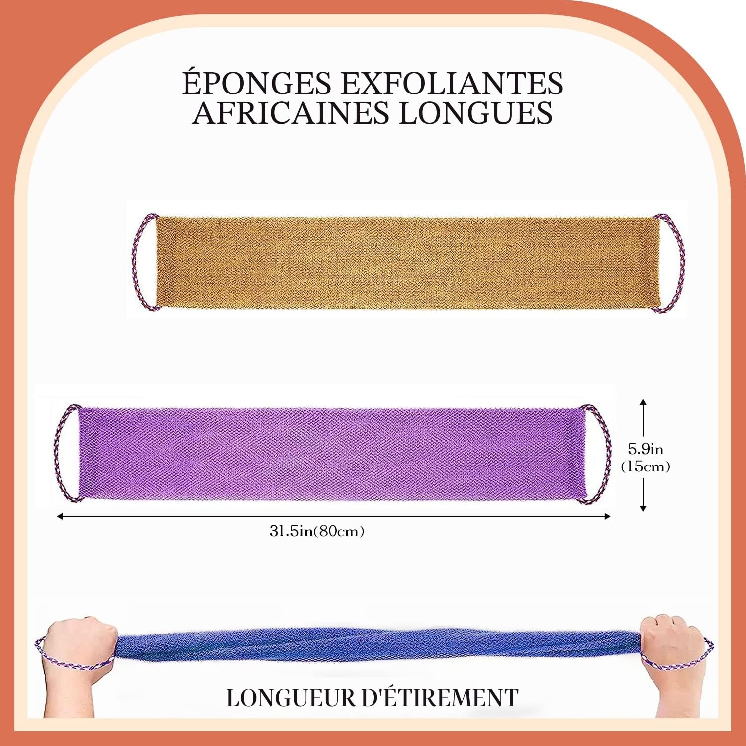 Pinkiou 3 Pièces Eponge Exfoliante Africaines, Gratte Dos Douche, Brosse Exfoliante Douce et Rugueuse - Convient Aux Hommes et Aux Femmes - Idéal pour Exfoliant pour le Corps et Lave Dos