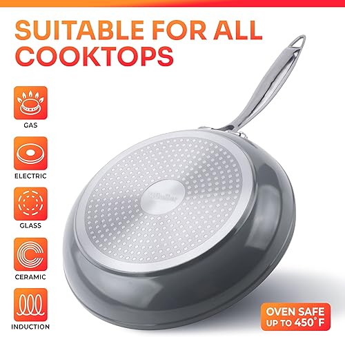 Miniatura 6 de Mueller Sartén antiadherente, resistente revestimiento de piedra alemana, sin PFOA o APEO, Paella, apta para lavavajillas y horno, distribución