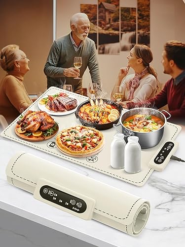 Tapete de calentamiento para alimentos extra grande para fiestas, bufé, 3 temperaturas, para mostrador de calentamiento, tapete de calentamiento