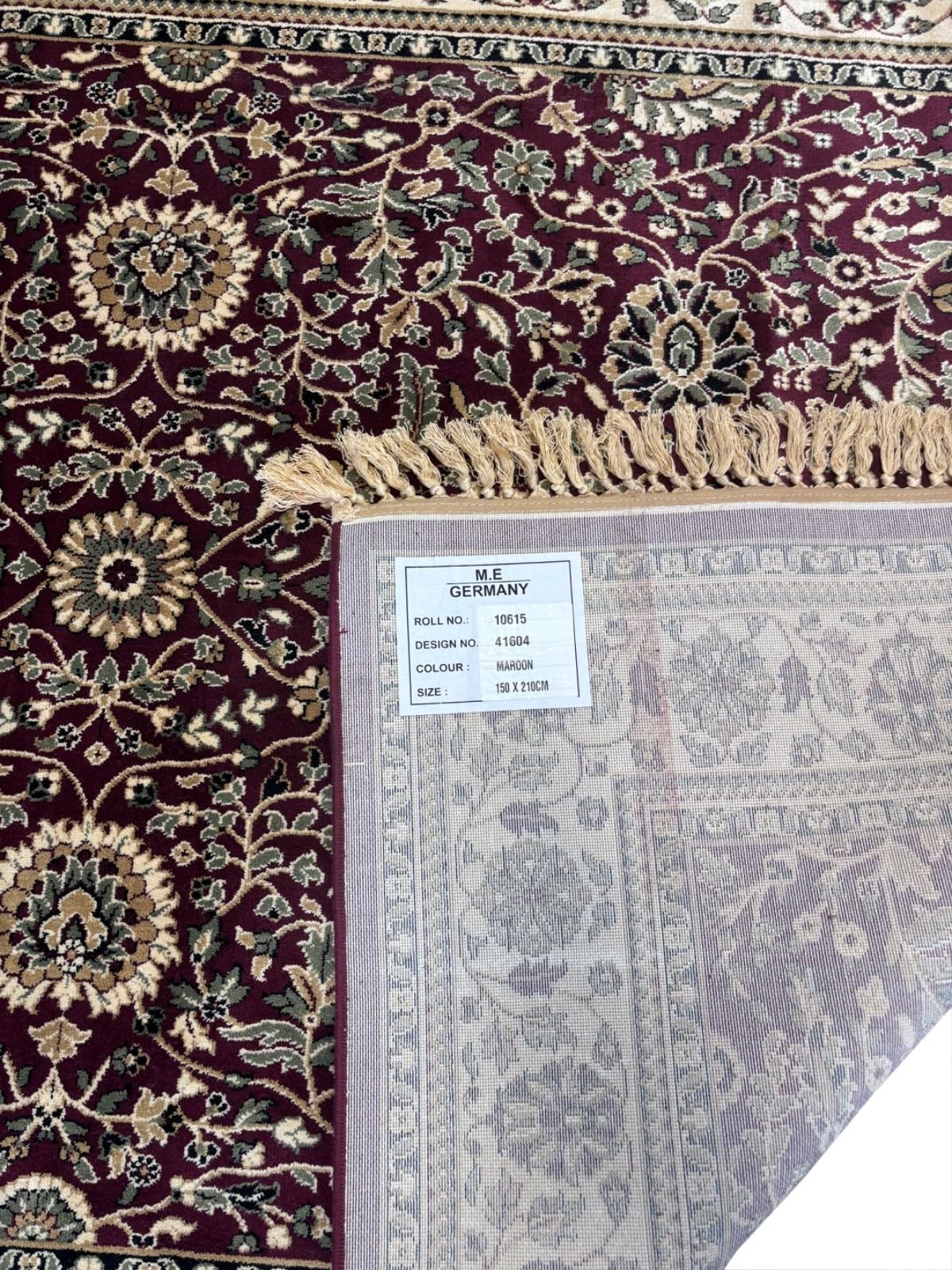 Kashmir Design M604M - Tappeto orientale in viscosa lucida, 150 x 210 cm, colore: Marrone castano
