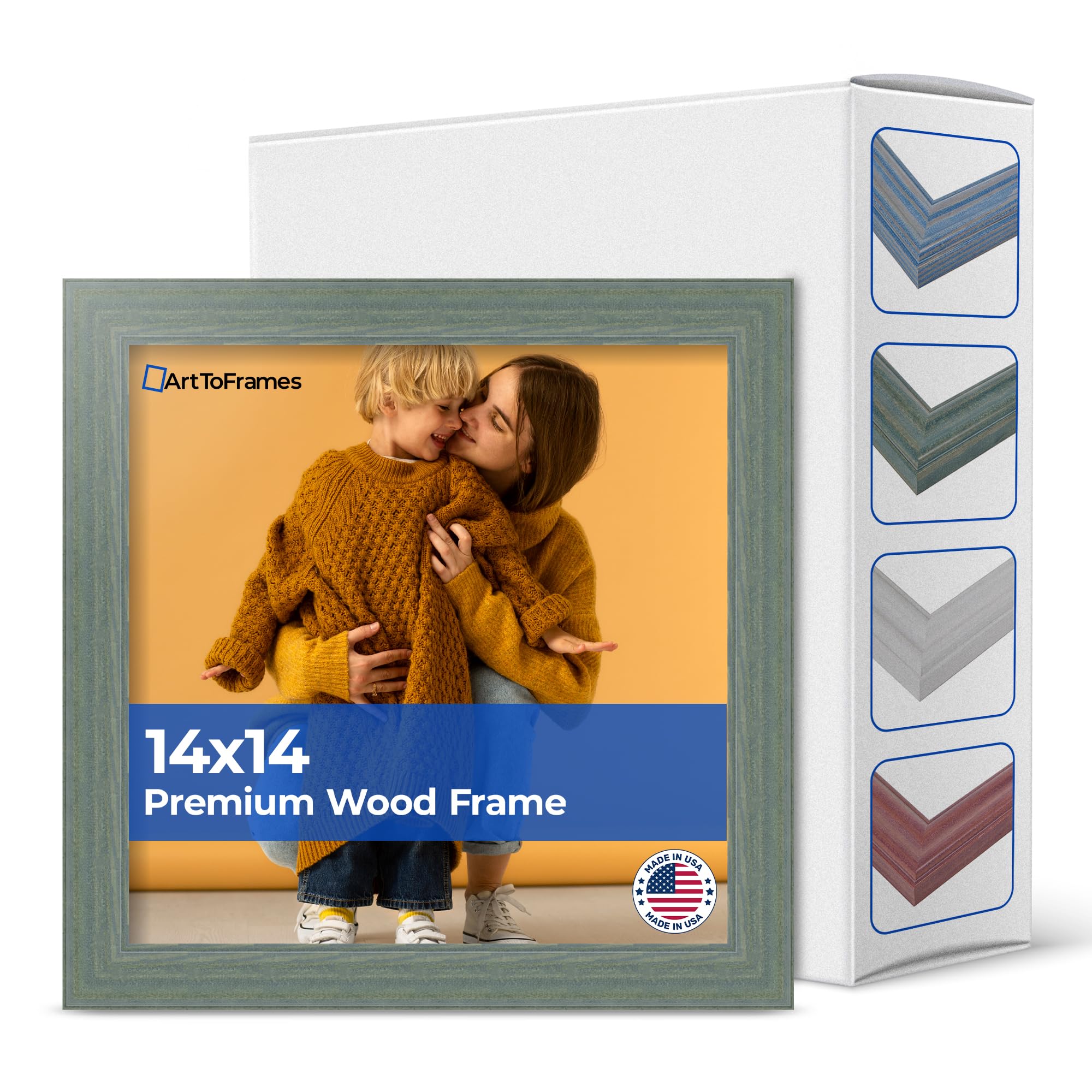 ArtToFrames Rustic Green Barnwood 14x14 Frame