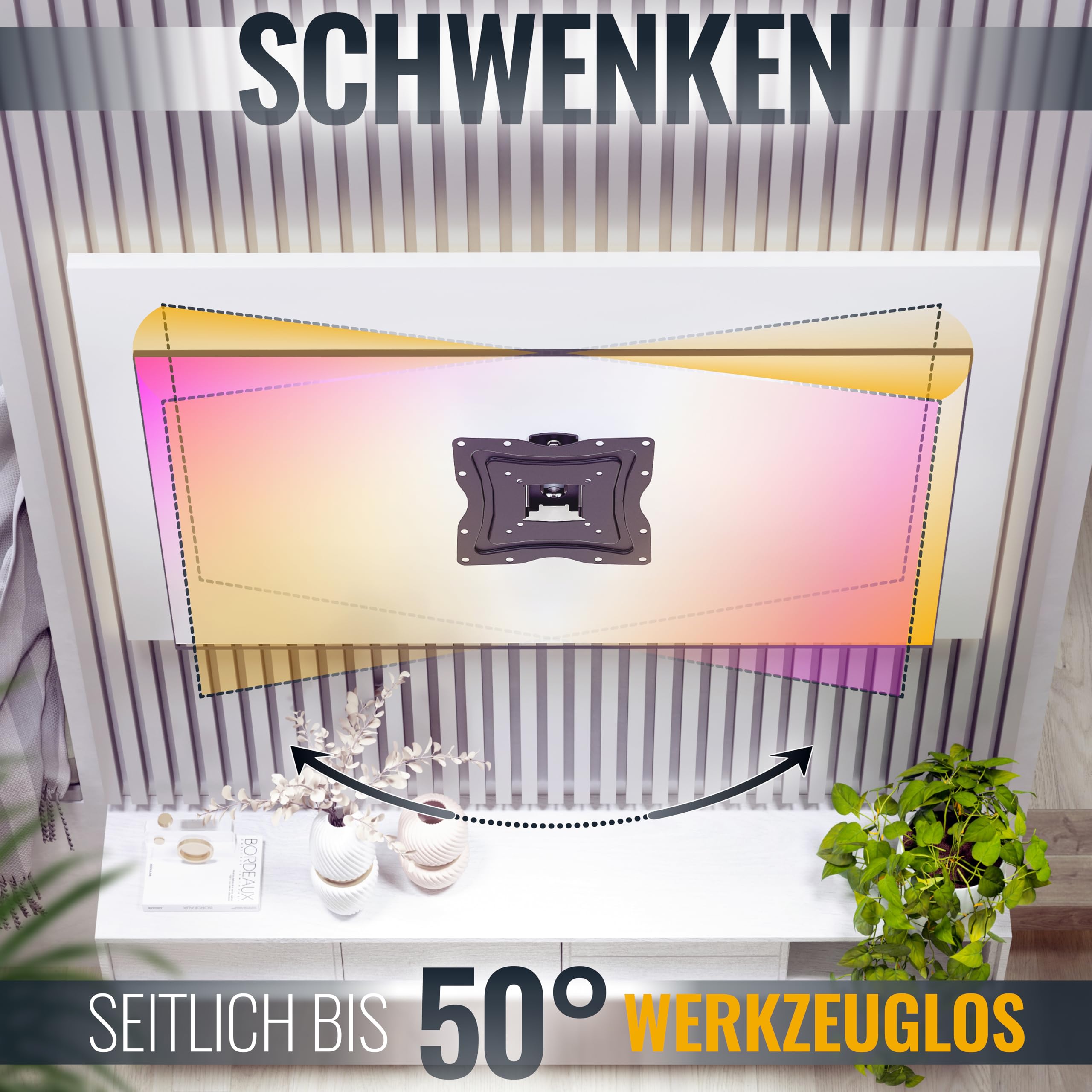 TV Wandhalterung Für 19-47 Zoll - Ultra Slim Bis 30kg VESA 200x200