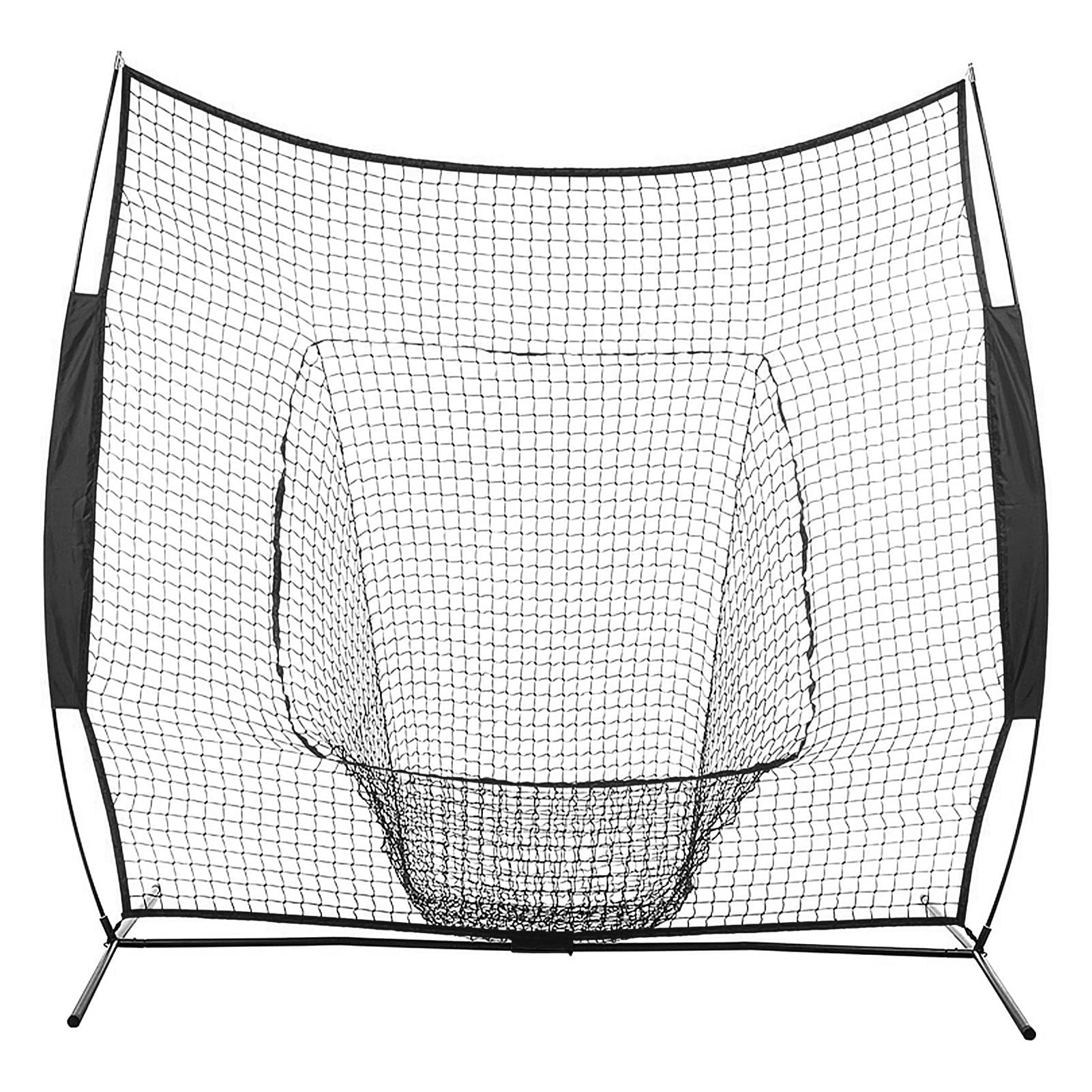 Red de entrenamiento de béisbol, plegable, rebote de impacto, rebote de golpe, red de rebote para jardín, 2,1 x 2,1 m, red de entrenamiento de béisbol de todos los niveles
