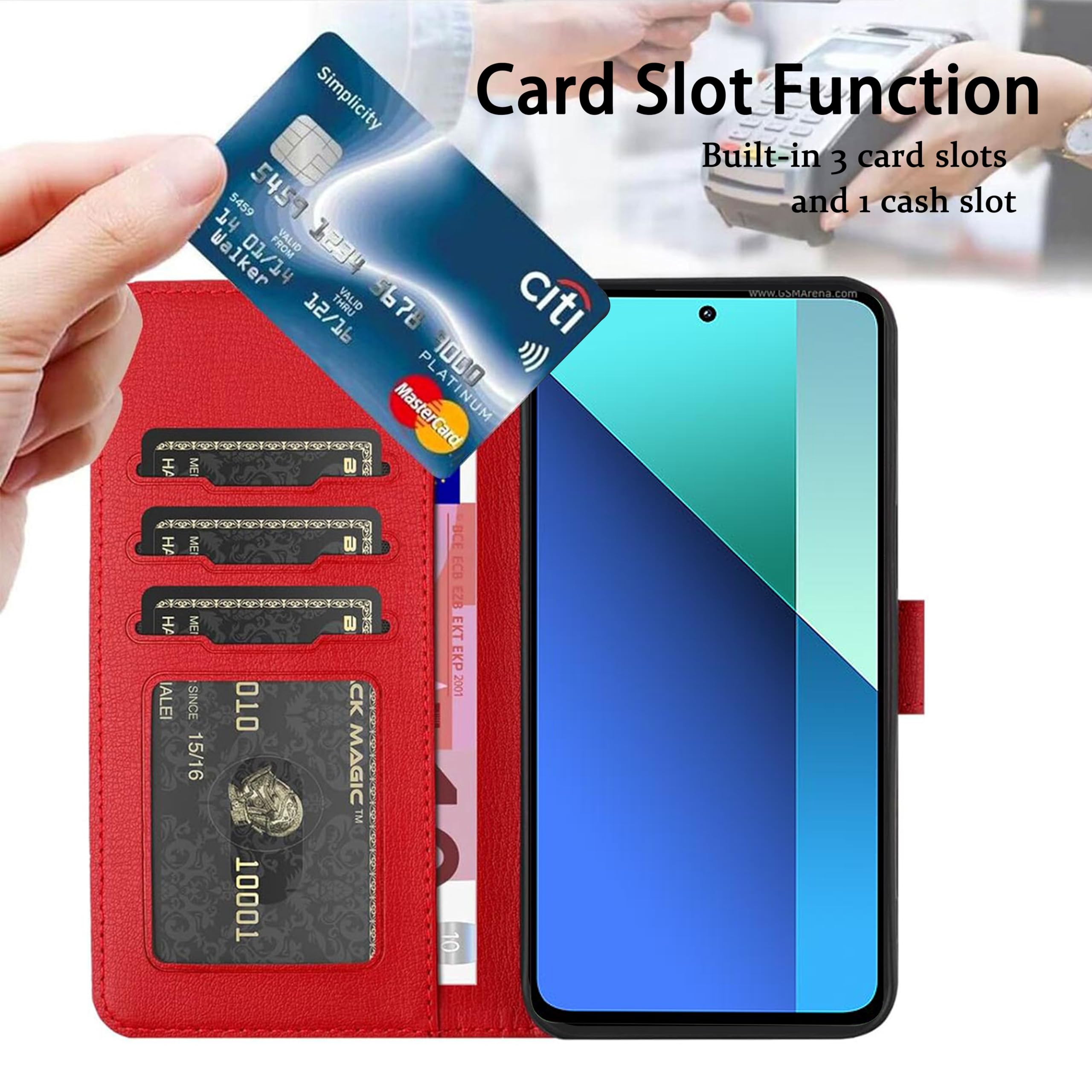 FALUWONRU Case for Xiaomi Redmi Note 13 Pro 5G,Colorful Lovely Cats Leather Flip Phone Case Wallet Cover with Creative Magnetic Protective Shockproof TPU Shell,Kickstand,Card Slots - Image 4