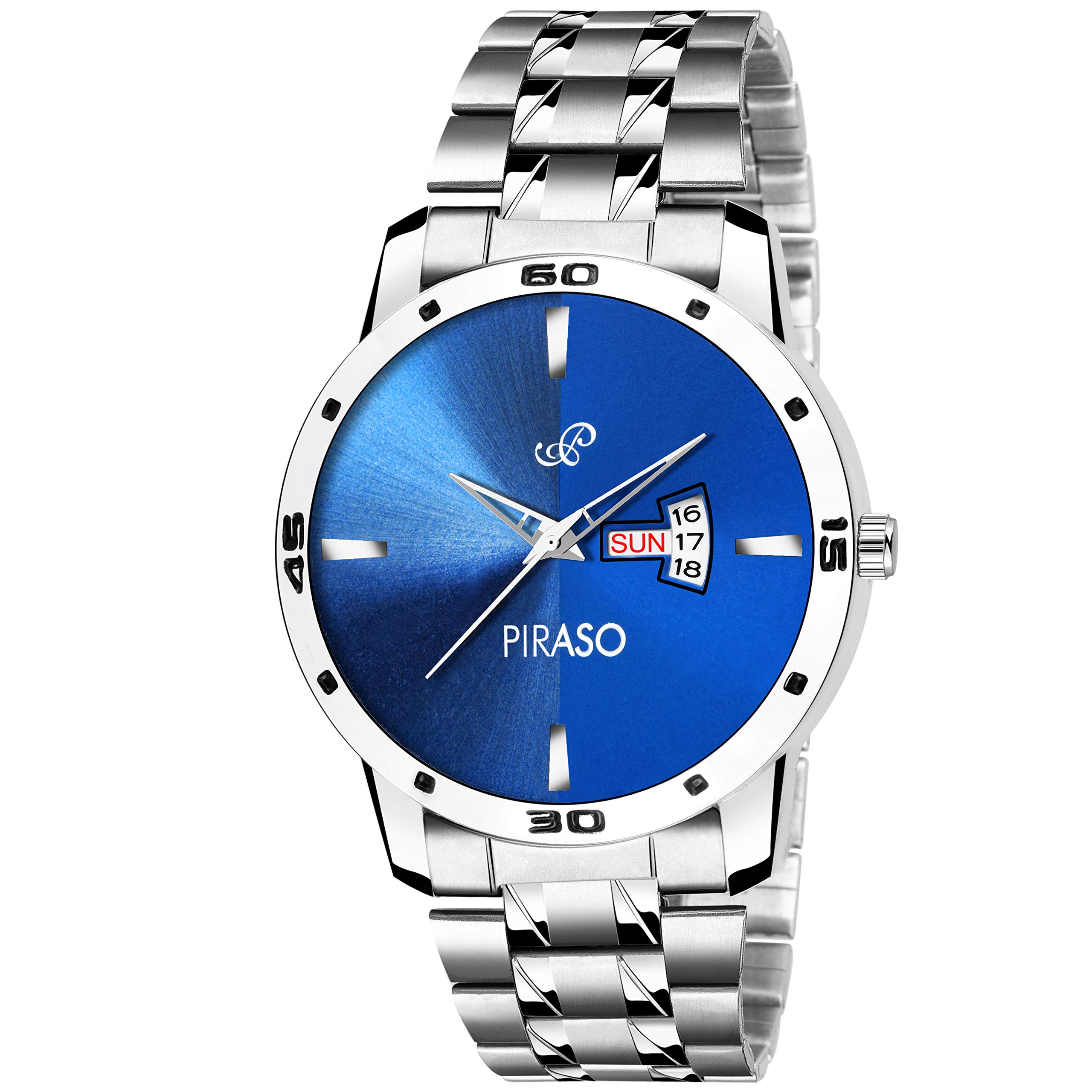 PIRASO Times Quartz Half-N-Half Blue Day & Date Watch for - Men 29-BL-CK (B07NTKWDS4) Amazon Price History, Amazon Price Tracker