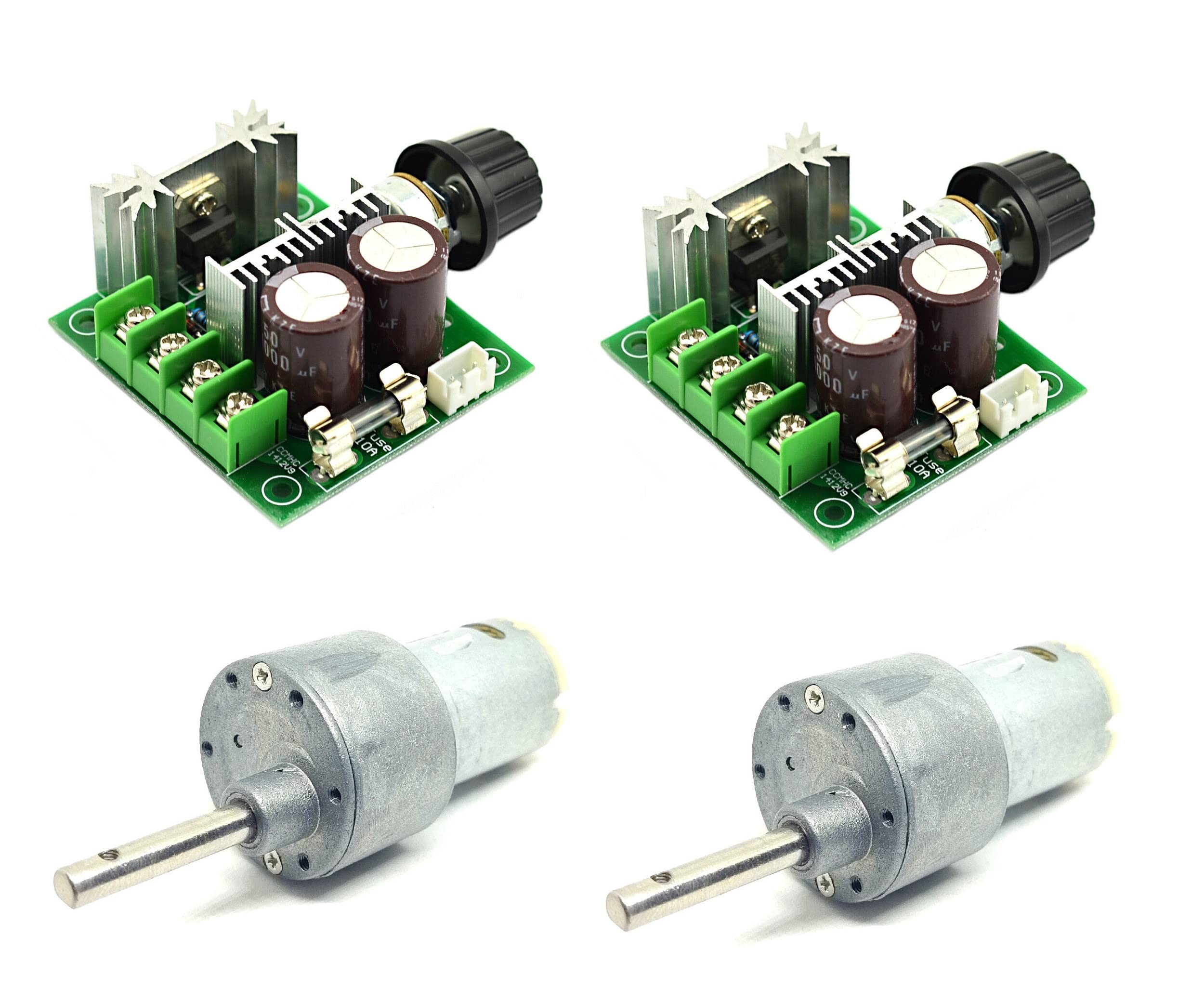 INVENTO 2pcs 12v 10 Kg-cm 300 RPM Side Shaft High Torque Geared DC Motor with 12V - 40V 10A PWM DC Motor Variable Speed Controller (B09N2BMB9C) Amazon Price History, Amazon Price Tracker