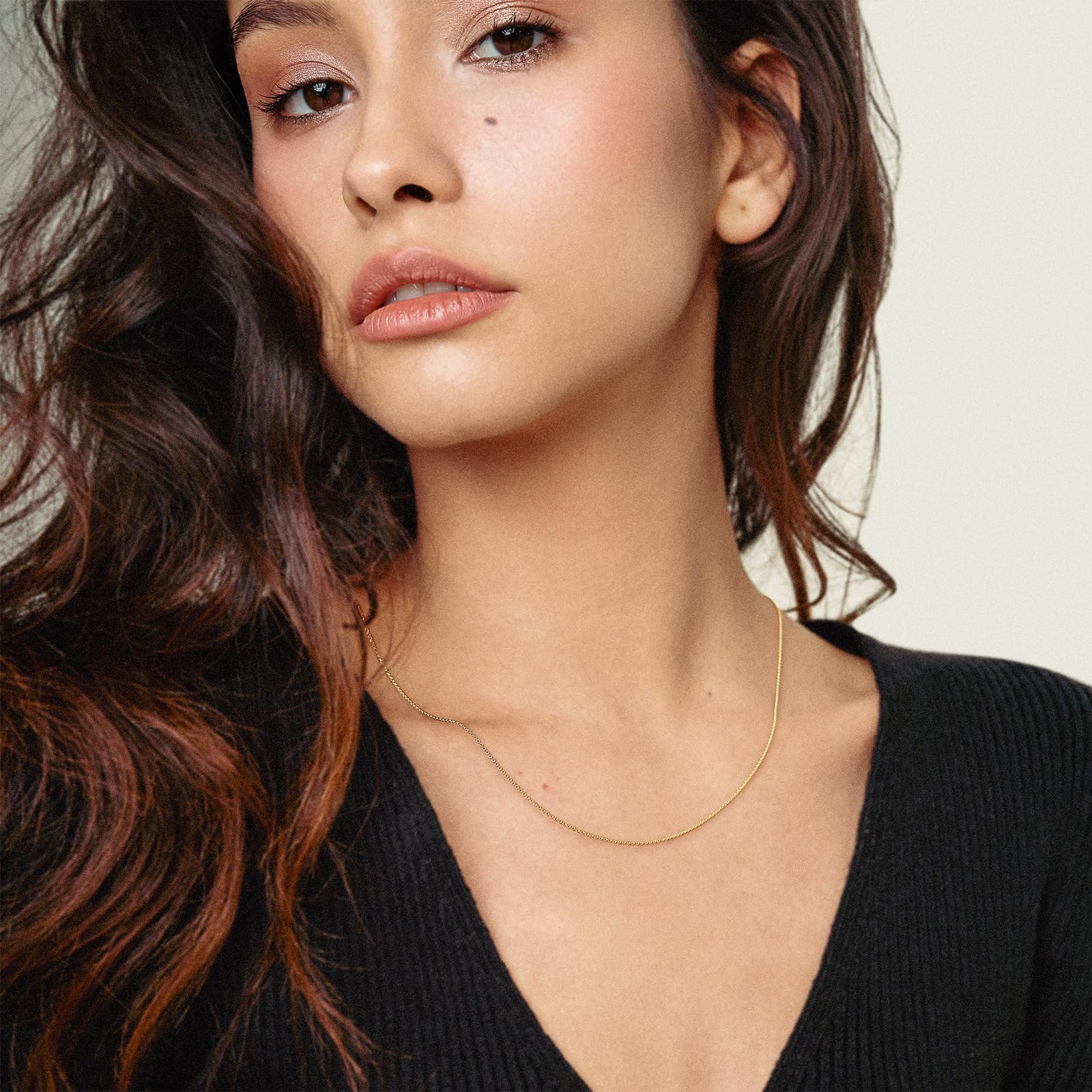 EDELIND Cadena mujer 18K 14K oro, 1,1mm cadena ancla, también 8K 9K