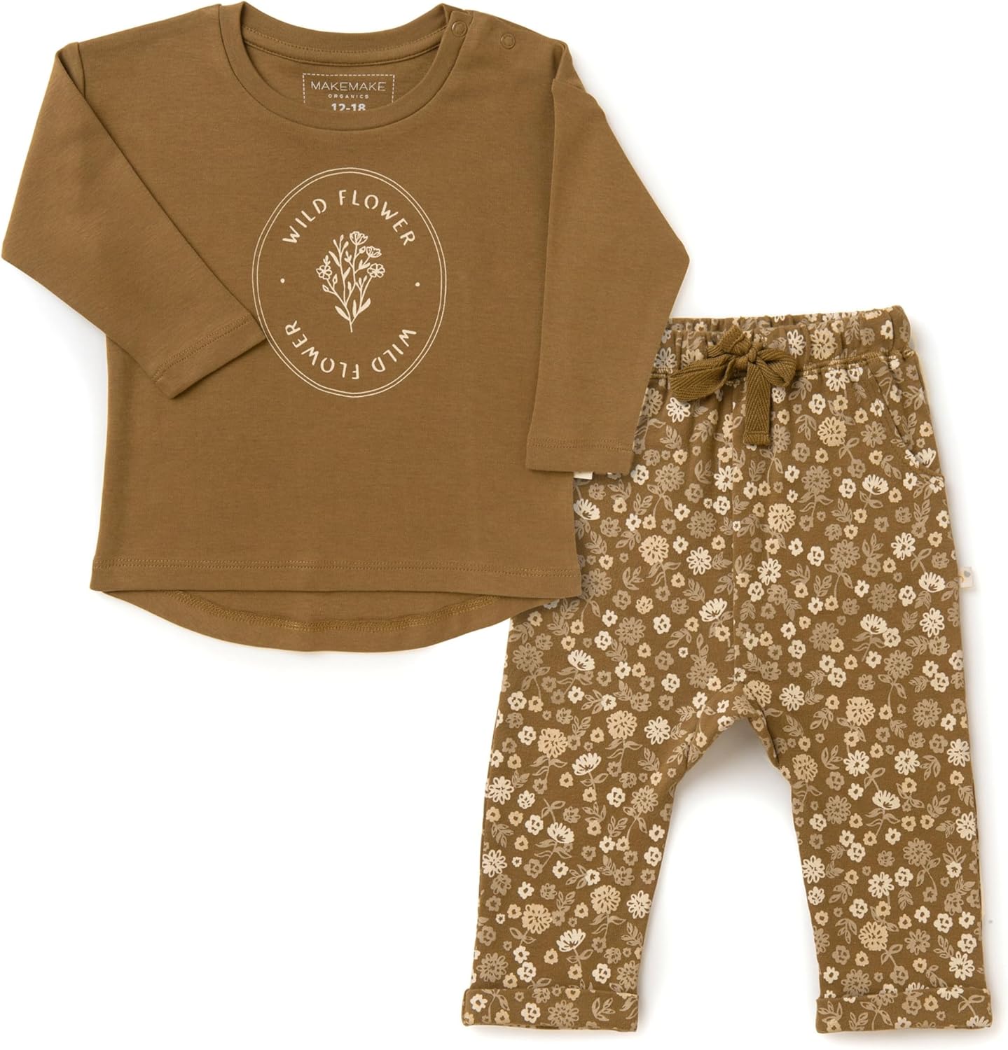 MakeMake Organics GOTS Certified Organic Cotton Infant Toddler Tee and Pant Sets Outfit
