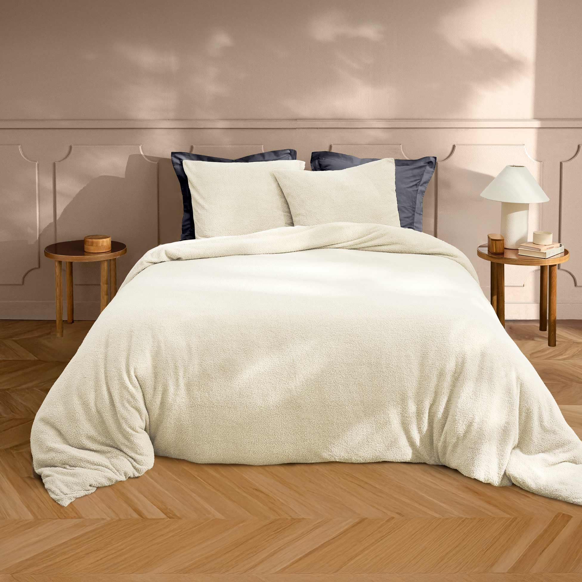 Douceur d'Intérieur, Bettwäsche, 3-teilig (240 x 220 cm) Helena, Natur, Frottee, einfarbig