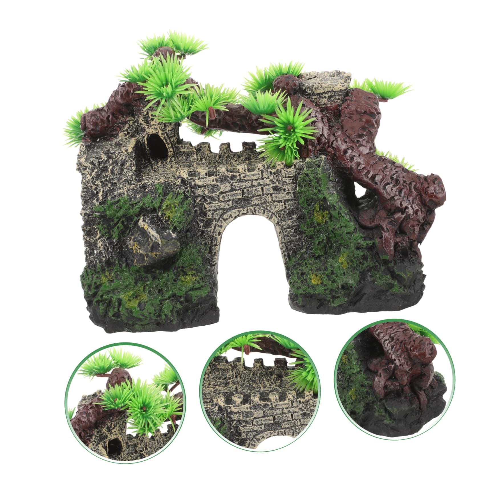 OUNONA Lot De 2 Décorations D'Aquarium Artificielles en Résine UV Et LED