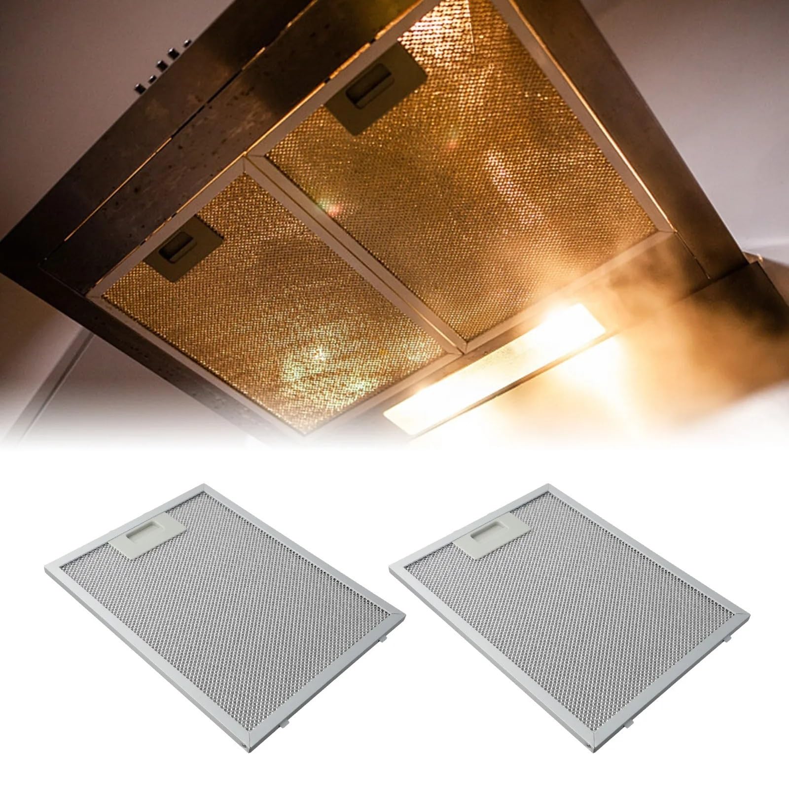 2 Uds 300x240x9mm Filtro De Humos De Aleación De Aluminio Accesorio De Ventilación Extractor De Campana Extractora Universal