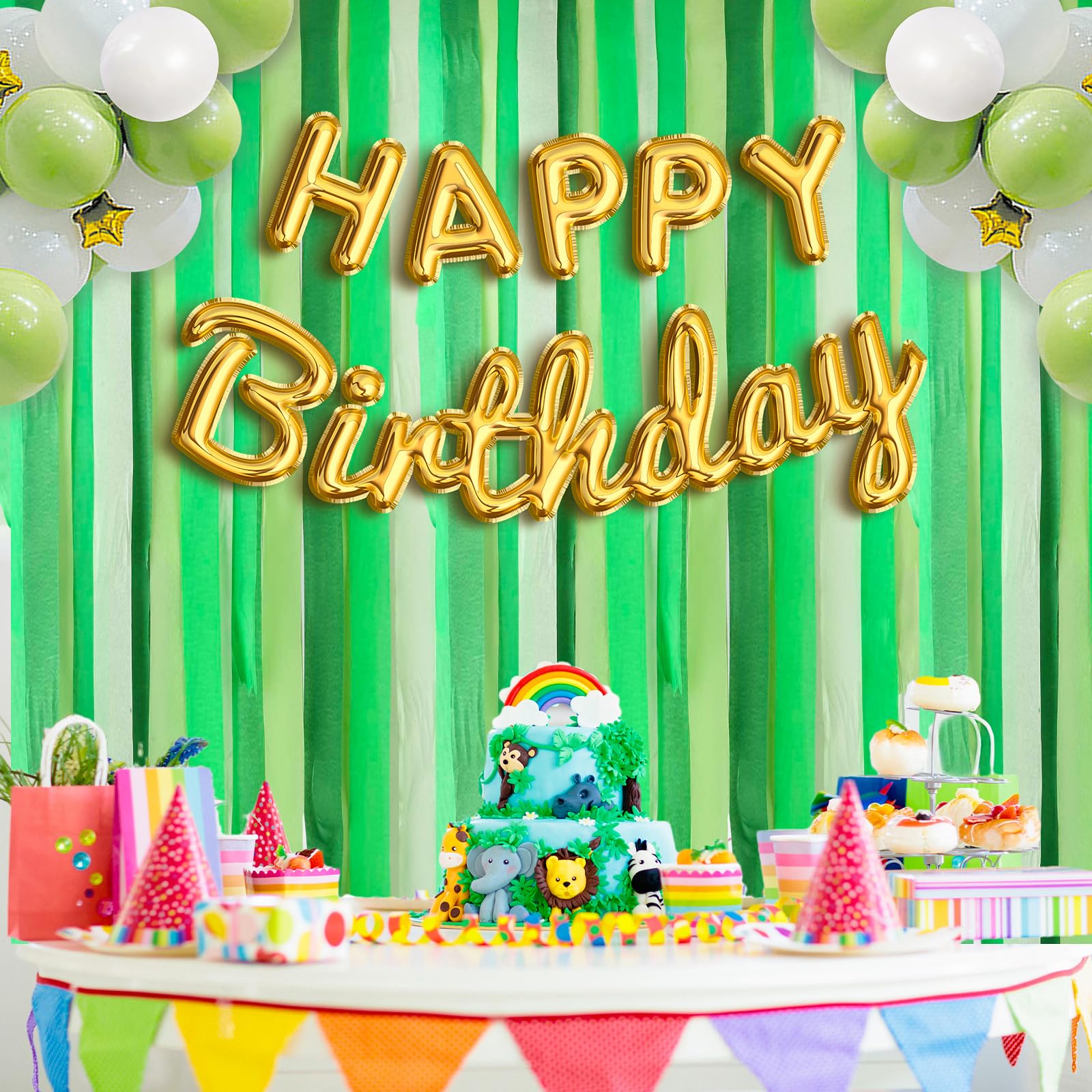 Lot De 8 Rouleaux Papier Crépon Vert 4,5 Cm X 25 M - Blanc, Vert Clair, Vert Gazon, Vert Foncé - Décoration Mariage, Fête, Bricolage