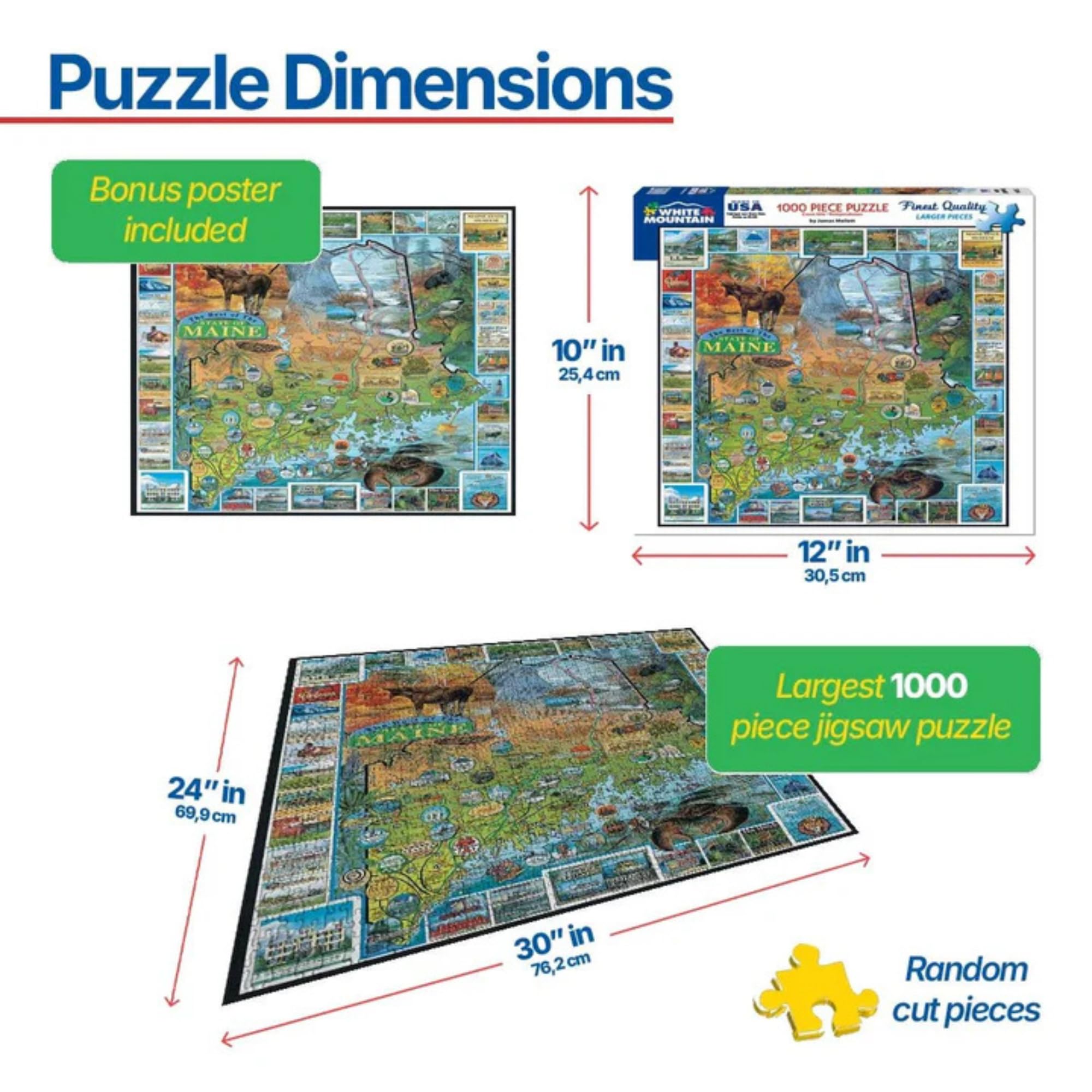 Amazon.com: White Mountain 1000 Piece Jigsaw Puzzle State