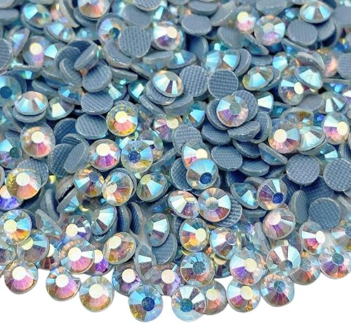 Hotfix - 5000 diamantes de imitación termoadhesivos SS10 de 0.110 in con parte trasera plana, diamantes de imitación redondos de cristal para