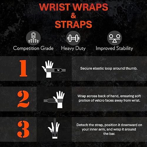 Miniatura 4 de Muñequeras 2 en 1 resistentes para levantamiento de pesas, muñequeras duraderas de 18 pulgadas para soporte de gimnasio y correas de elevación de 13