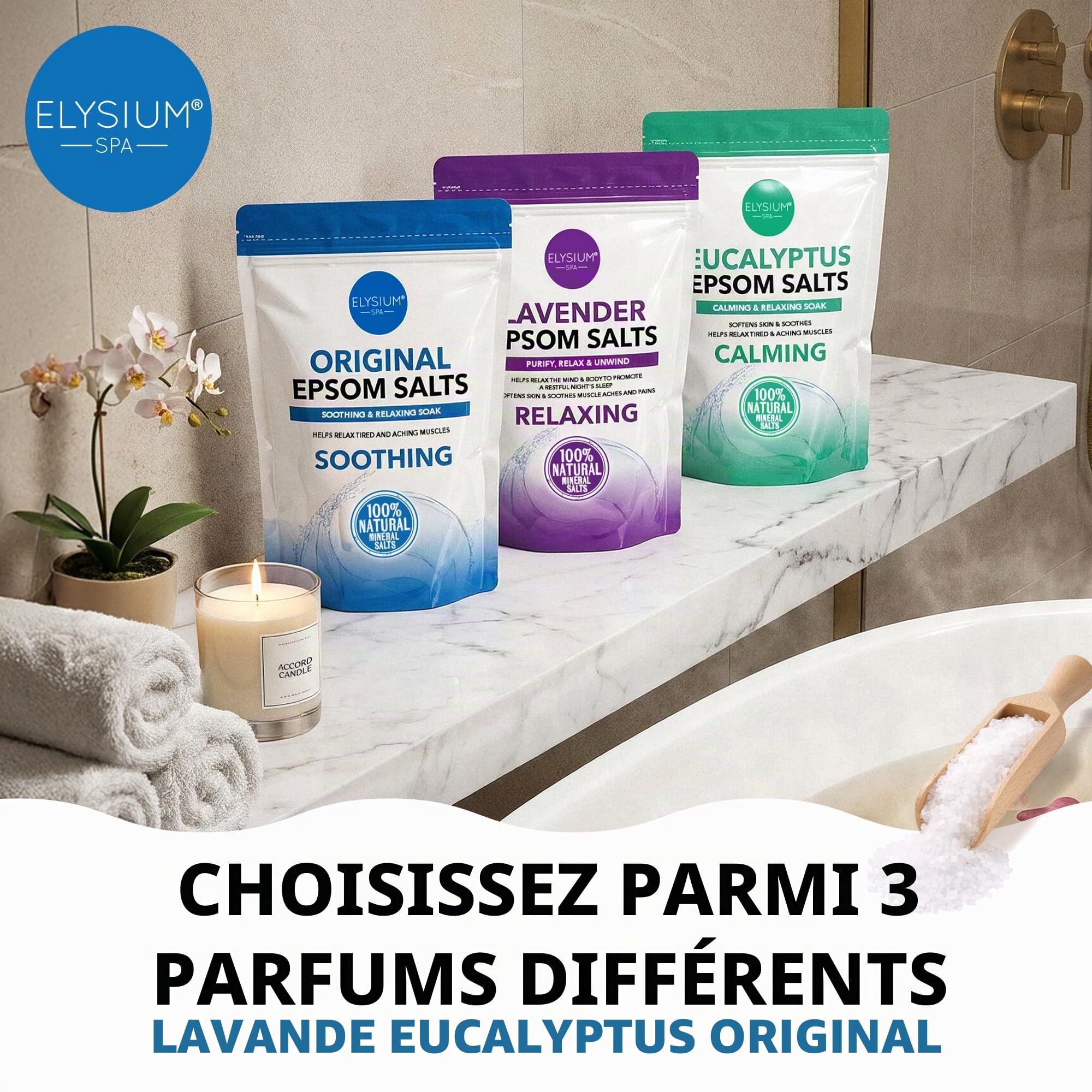 Elysium Spa Sels d'Epsom naturels originaux 1 kg