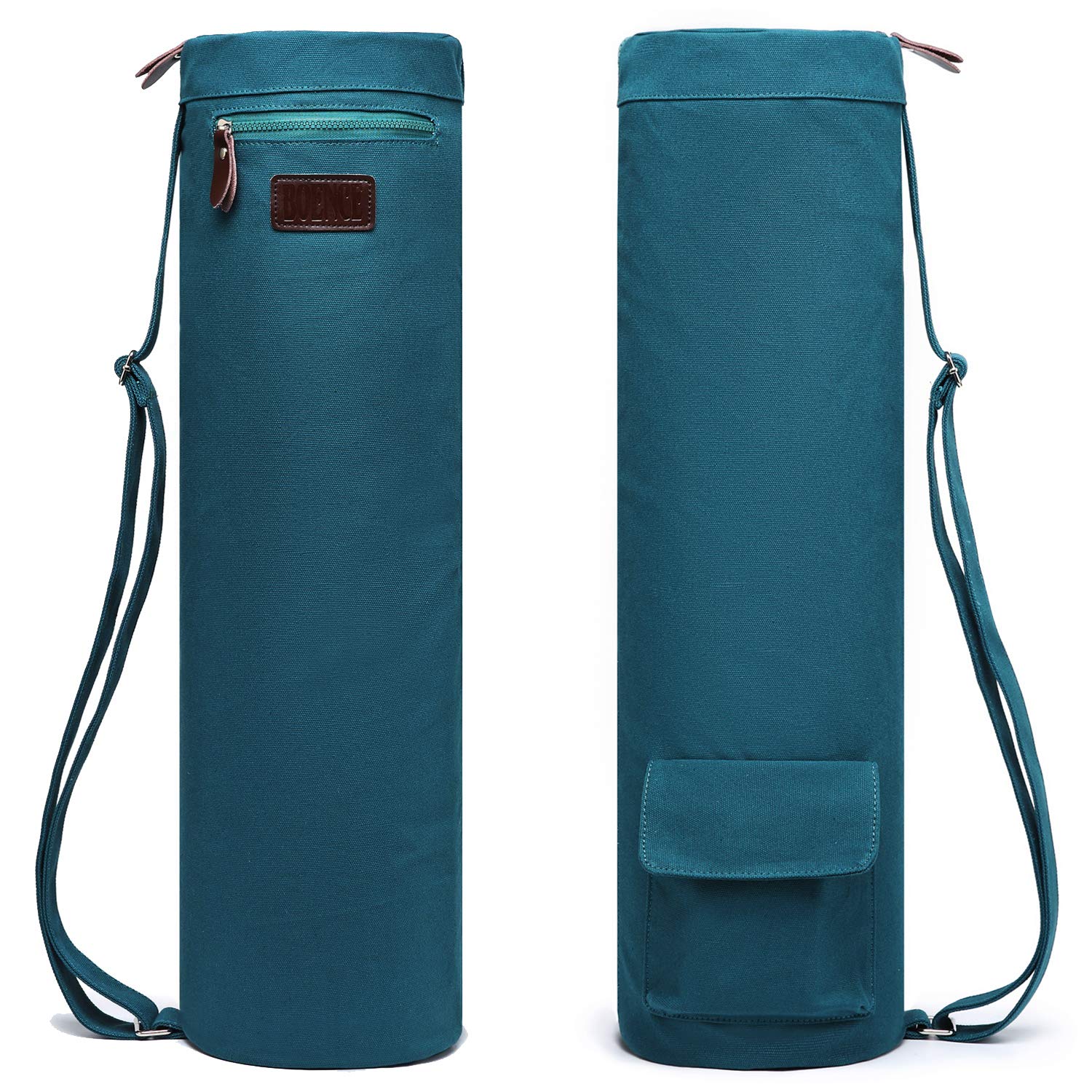Boence Yoga Mat Bag, Full Zip Exercise Yoga Mat Sling Bag with Sturdy Canvas, Smooth Zippers, Adjustable Strap, Large Functional Storage Pockets - Fits Most Size Mats