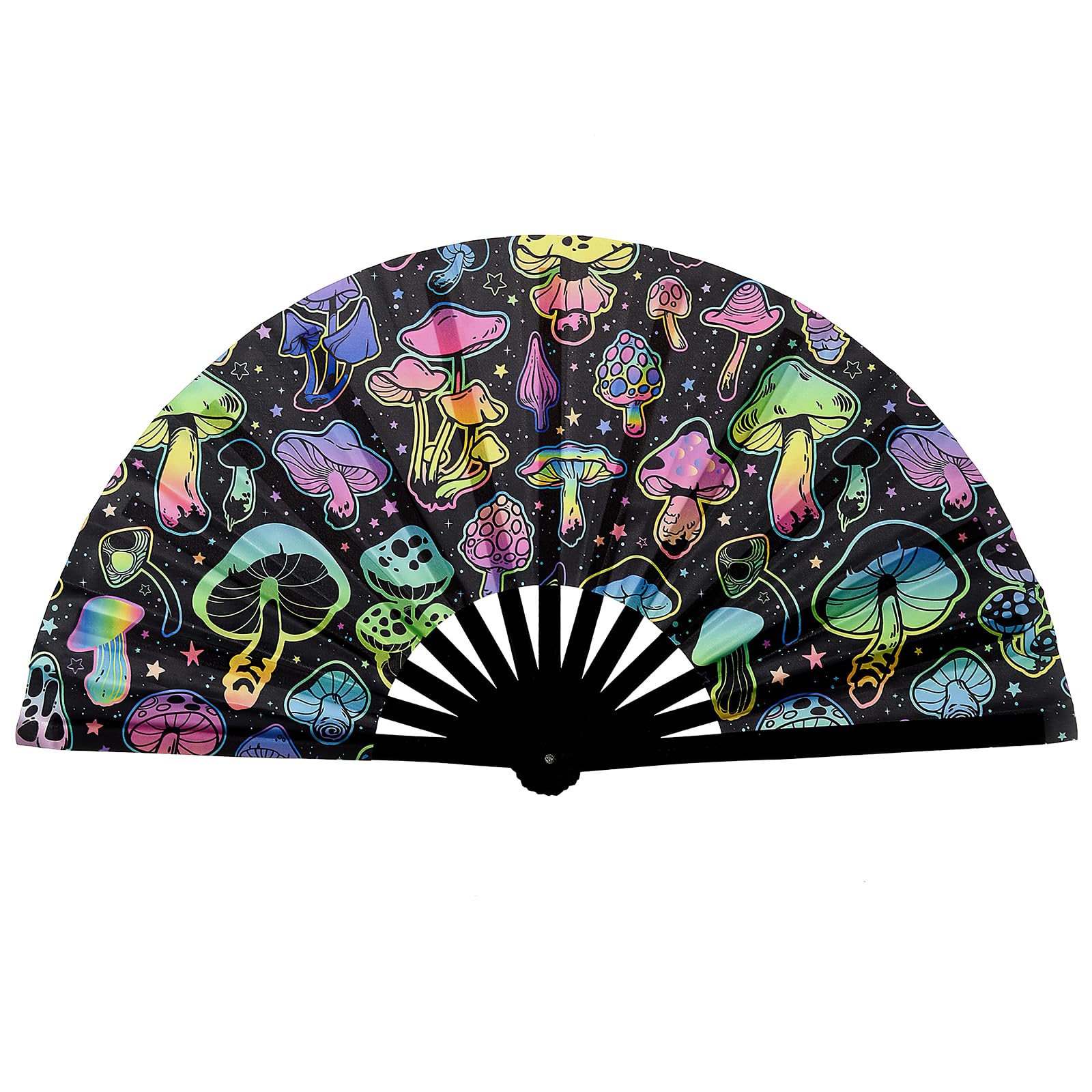 HENGBIRD Handfächer, Festival UV-Glühen fächers, Rave-Fächers, Chinesischen japanischer Stil Hand Fächers, Faltbarer Hand Fan für Party, Tanz, Leistung
