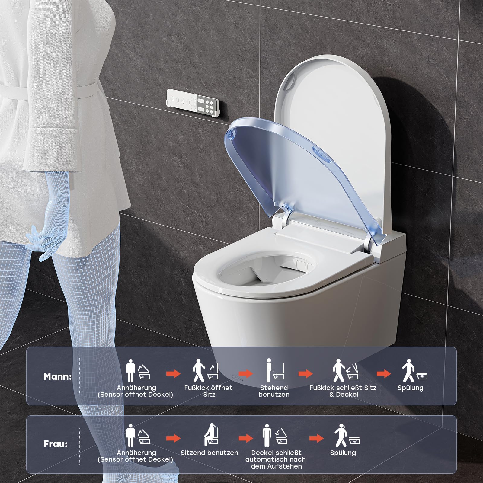 HOROW S70 - Inodoro inteligente con sensor automático