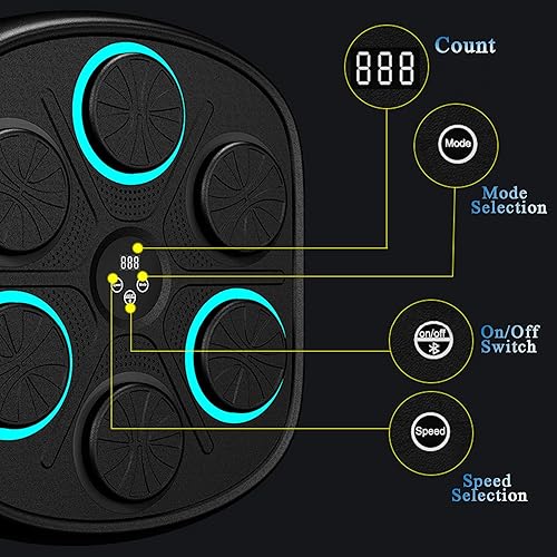 Miniatura 2 de Máquina de boxeo de música inteligente mejorada 2024, equipos de entrenamiento de boxeo de ajuste de velocidad con guantes de boxeo, objetivo de