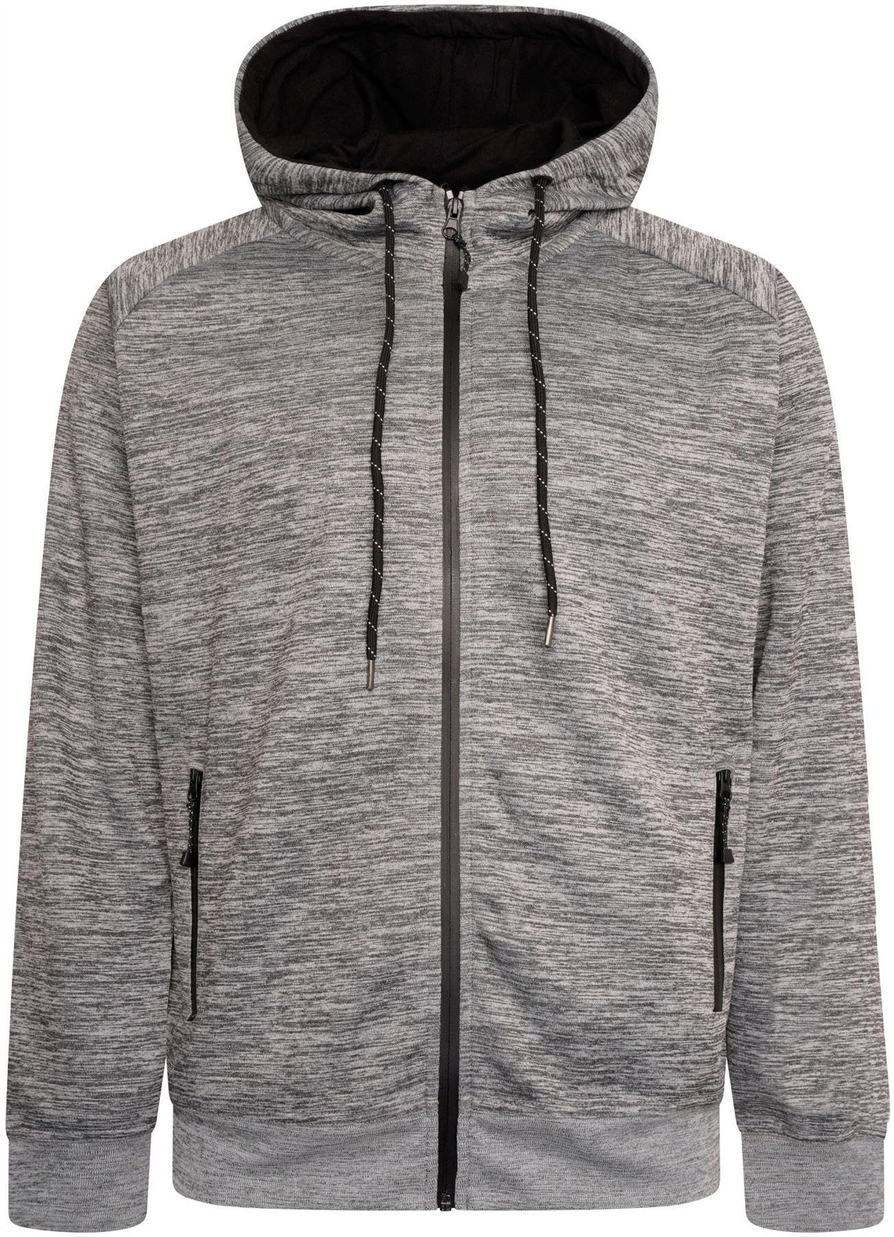 KAM Mens Active Performance Full Zip Hoodie - Grey - 3XL