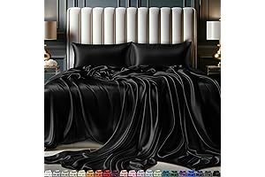 DECOLURE Satin Sheets Queen Size Set: Silky Smooth Luxury for Your Bed