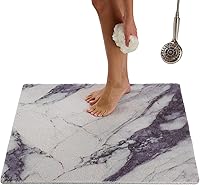 Vista 109 de ENKOSI Alfombra antideslizante para ducha y baño Loofah - Comodidad acolchada suave - Sin ventosas para bañeras lisas o texturizadas - Drenaje