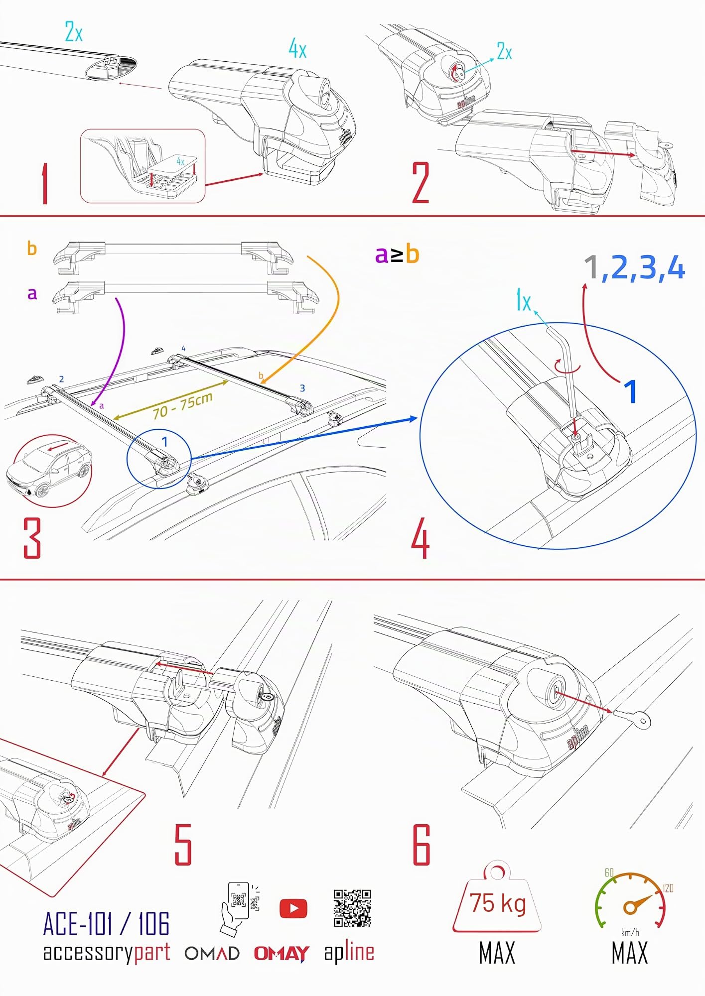 Compatibile con Volkswagen Tiguan 2020-2023 Barre Portatutto ACE-1 Portapacchi Barre Tetto GRIGIO