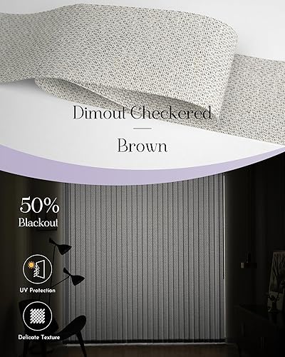 Miniatura 10 de Graywind Persianas verticales de tela, tamaño personalizado, opacas, verticales, sin varita, control de varita, reversible, juego de listones de