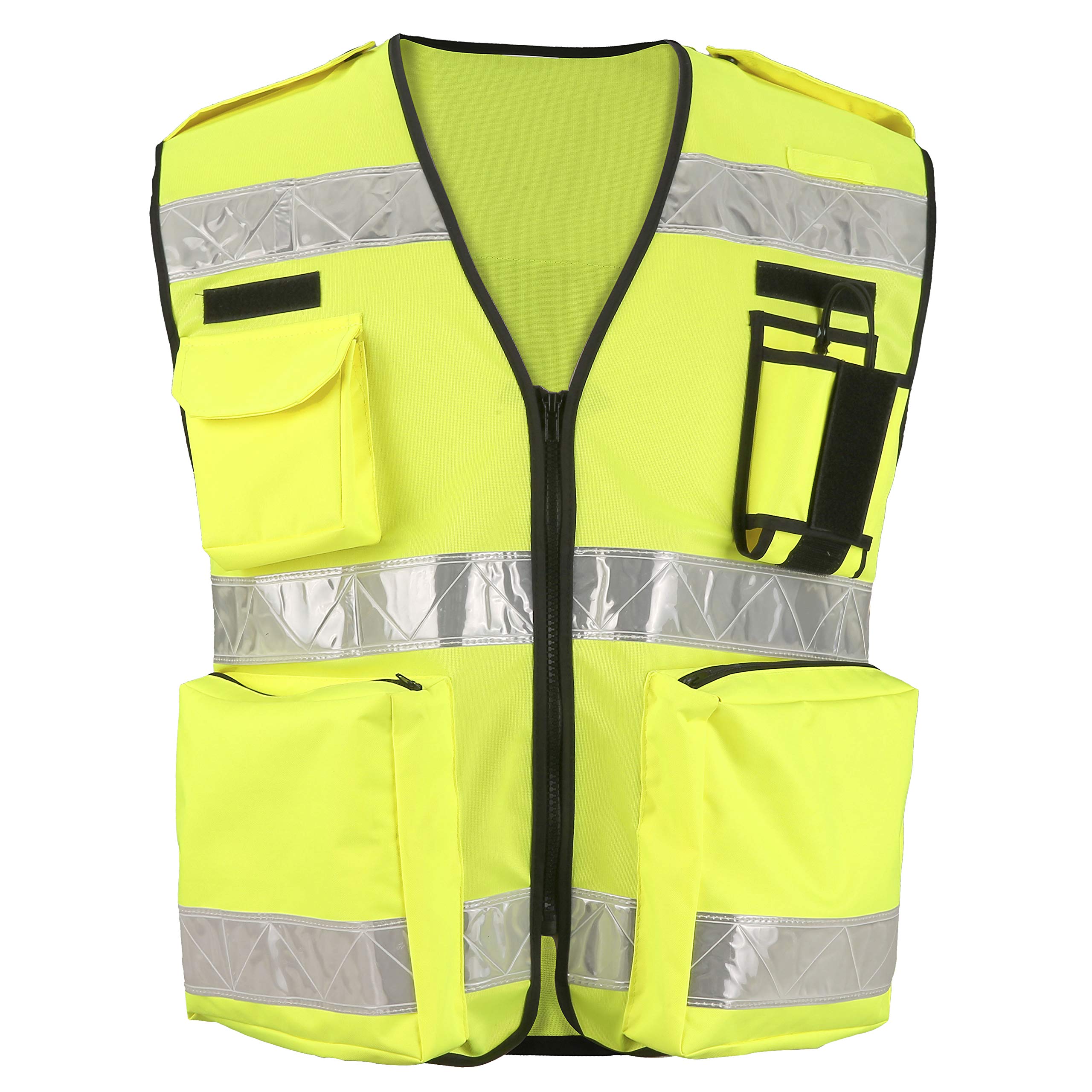 SULWZM High Visibility Safety Vests with 4 Functional & Super Large Pockets(Yellow/X-Large）