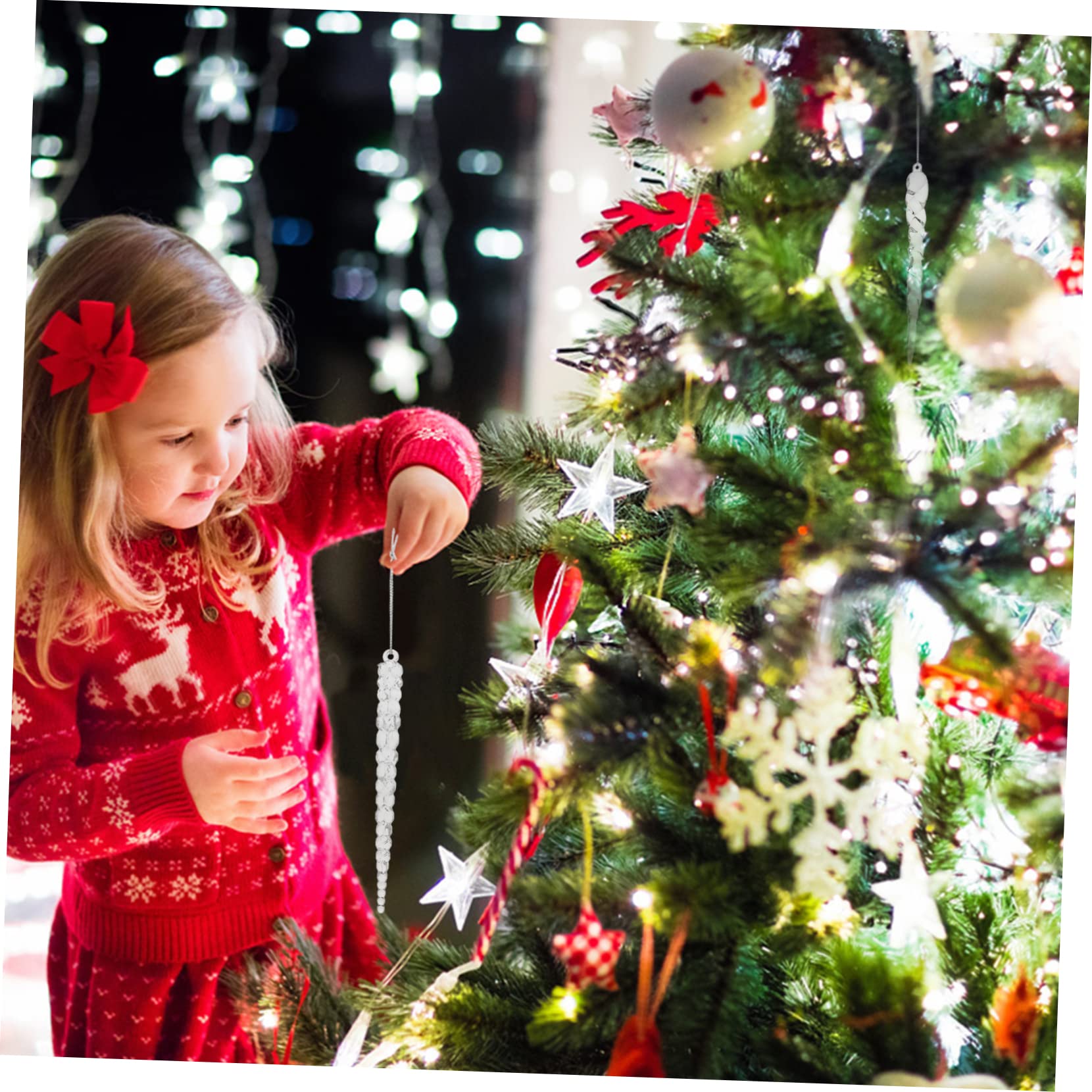 Cabilock 2 Sätze Weihnachtsbaum Eiszapfen Dekorationen Akryl Anhänger Für Festliche Weihnachtsfeiern Längen Party Supplies Für Weihnachtsbaum Und Hausdeko Stück * 2