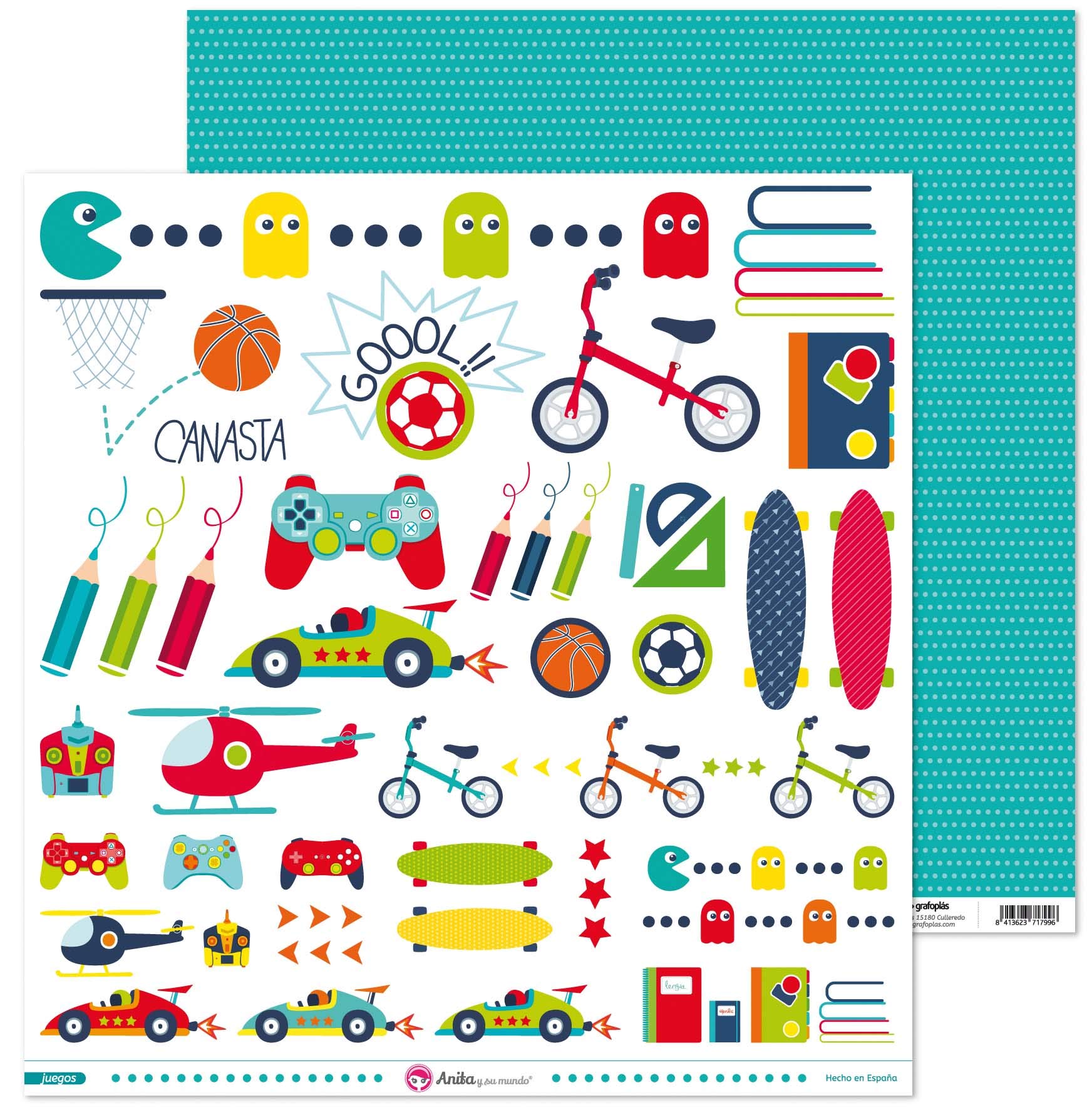 Anita and Su Mundo Collection Scrapbooking Papers, Paper, Cole, 12" x 12"